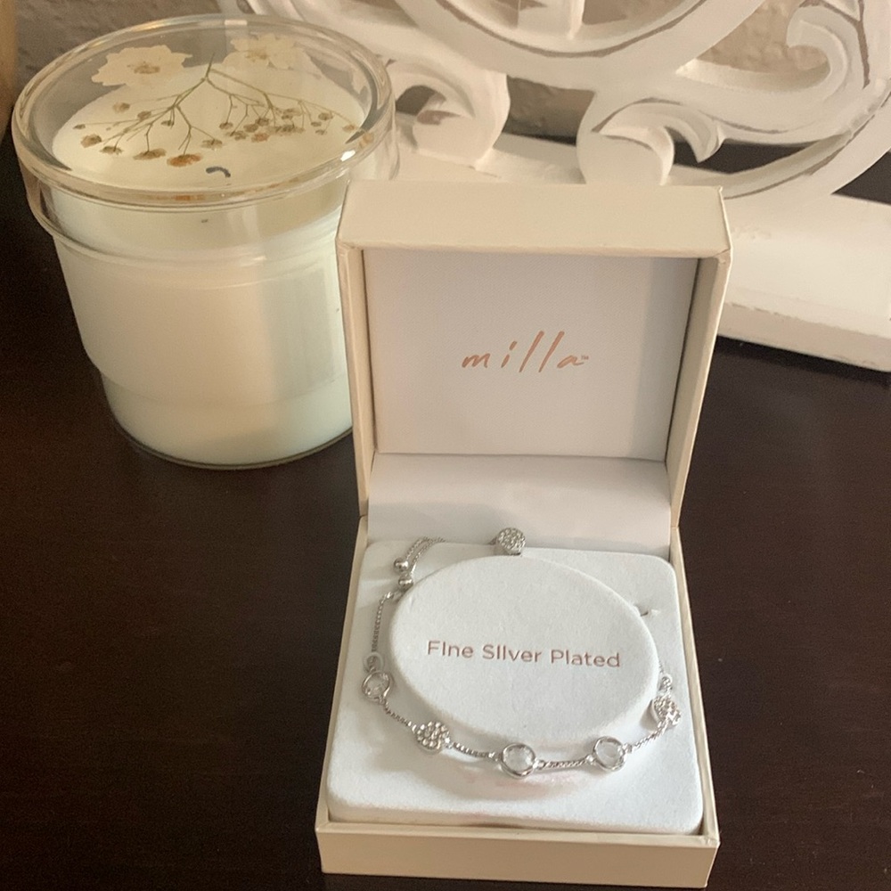 Milla Fine Silver Played Adjustable Bracelet